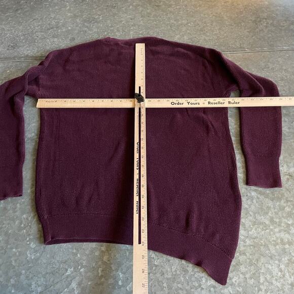 Athleta Rest Day Asym Crewneck Sweater Womens Small Purple Cotton Silk Lyocell - Picture 8 of 11